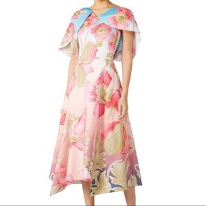 LIKE NEW Peter Pilotto pink floral asymmetric mid